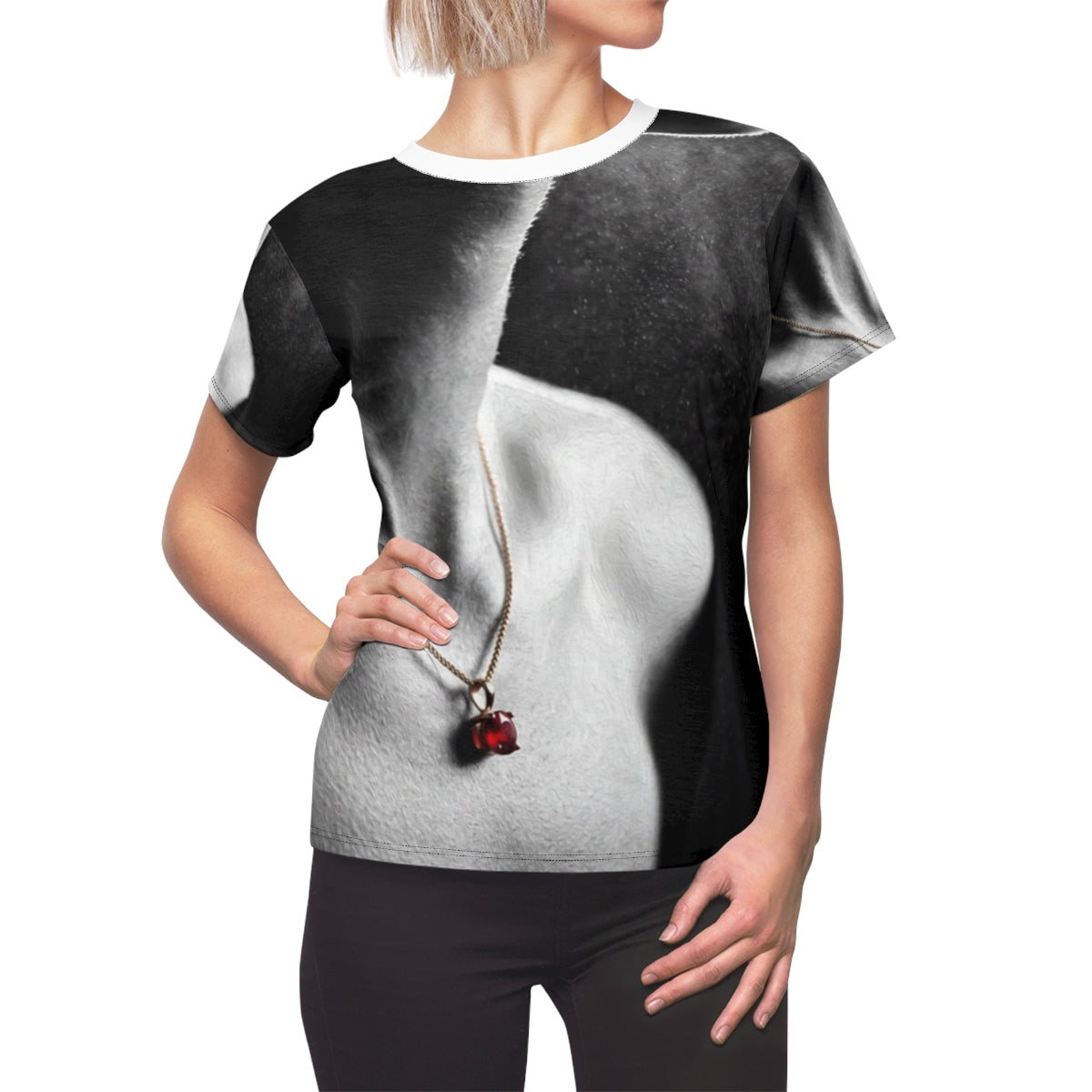 Women's Cut & Sew Tee - Crimson Solitude | Echovira Gallery