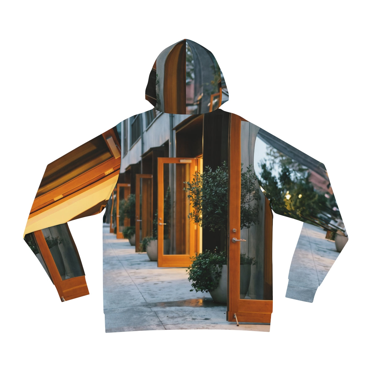 Fashion Hoodie - Twilight Courtyard Architecture | Echovira...