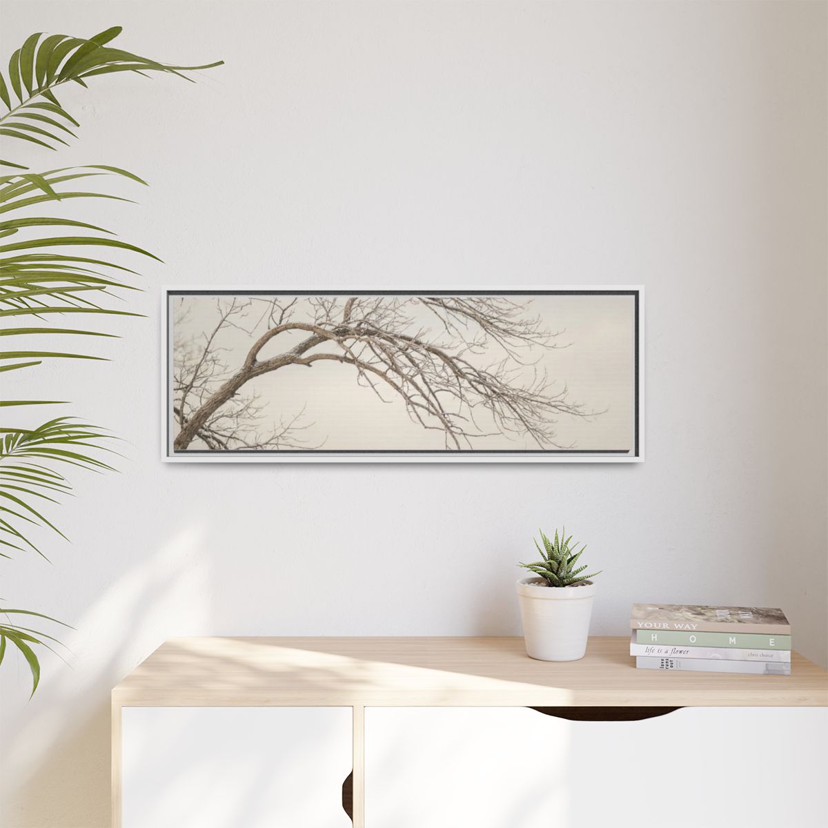 Matte Canvas, Framed - Winter Branch Solitude Landscape —......