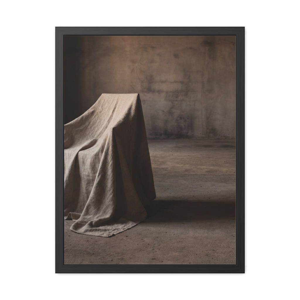 Framed Poster - Draped Minimalist Form — Portrait
