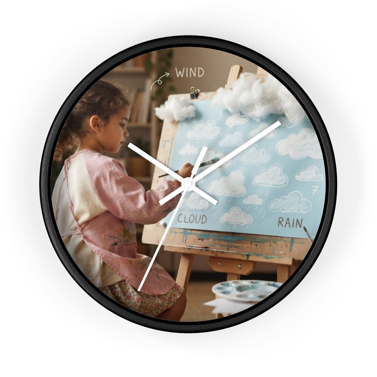 Wall Clock - Little Artist Cloud Painting Canvas | Echovira...