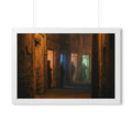 Framed Horizontal Poster - Shadowed Alleyway Mystery Art......