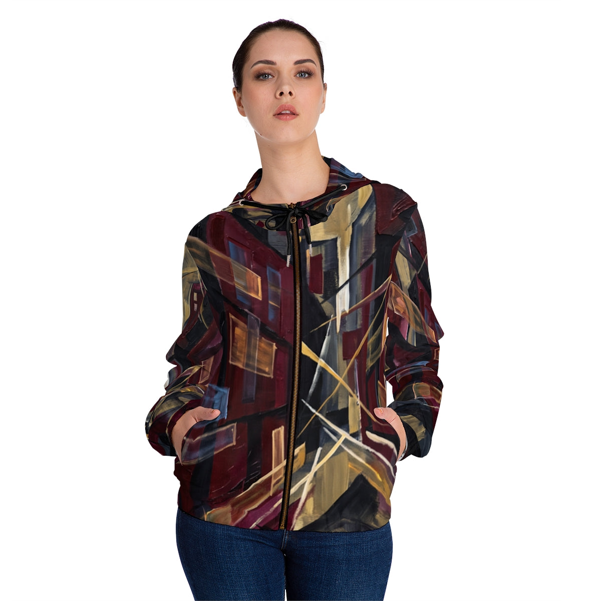 Women's Full-Zip Hoodie - Urban Pulse | Echovira Gallery