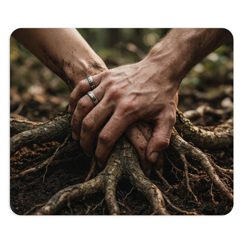 Forest Roots and Hands Art Mouse Pad