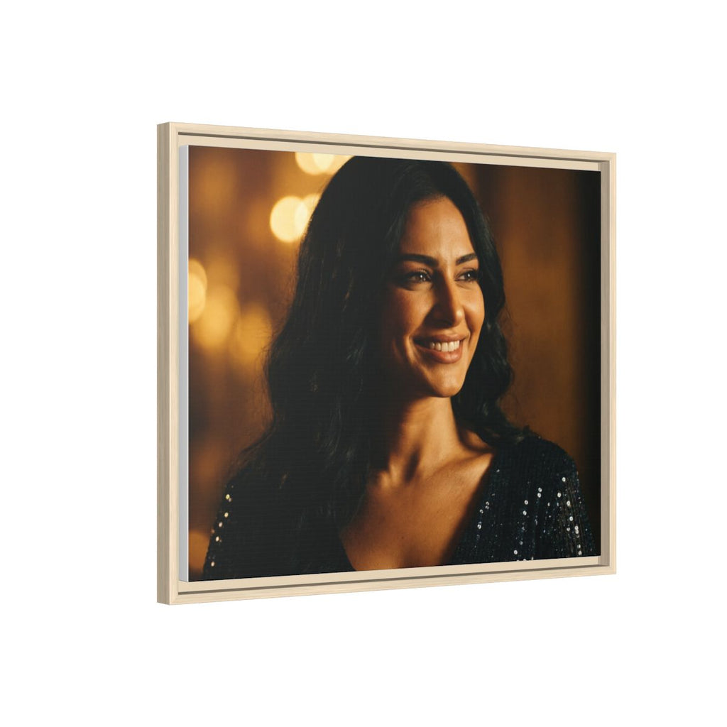Framed Canvas Art - Golden Glamour — Natural / 1.25"