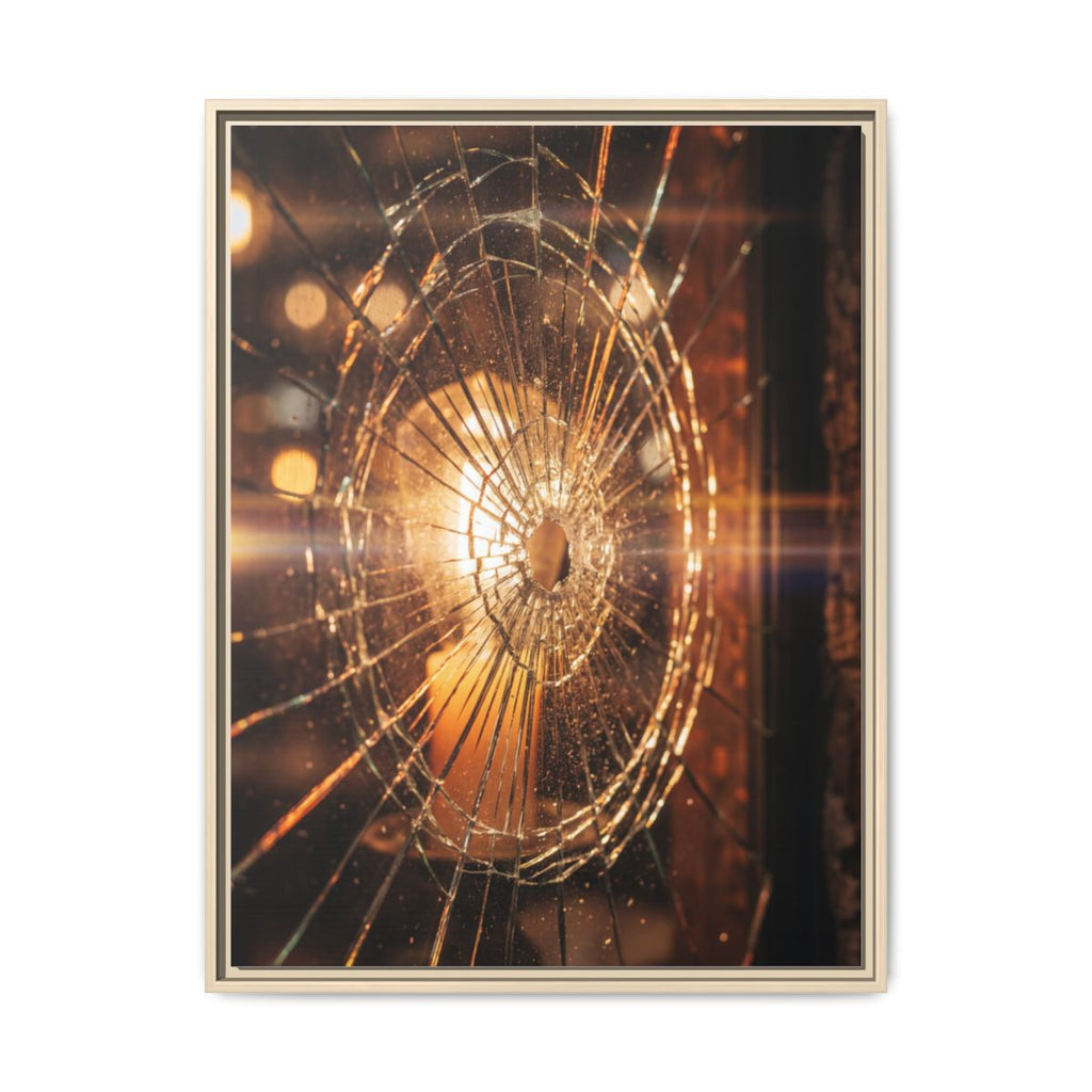 Framed Matte Canvas - Shattered Glass — Natural / 1.25"