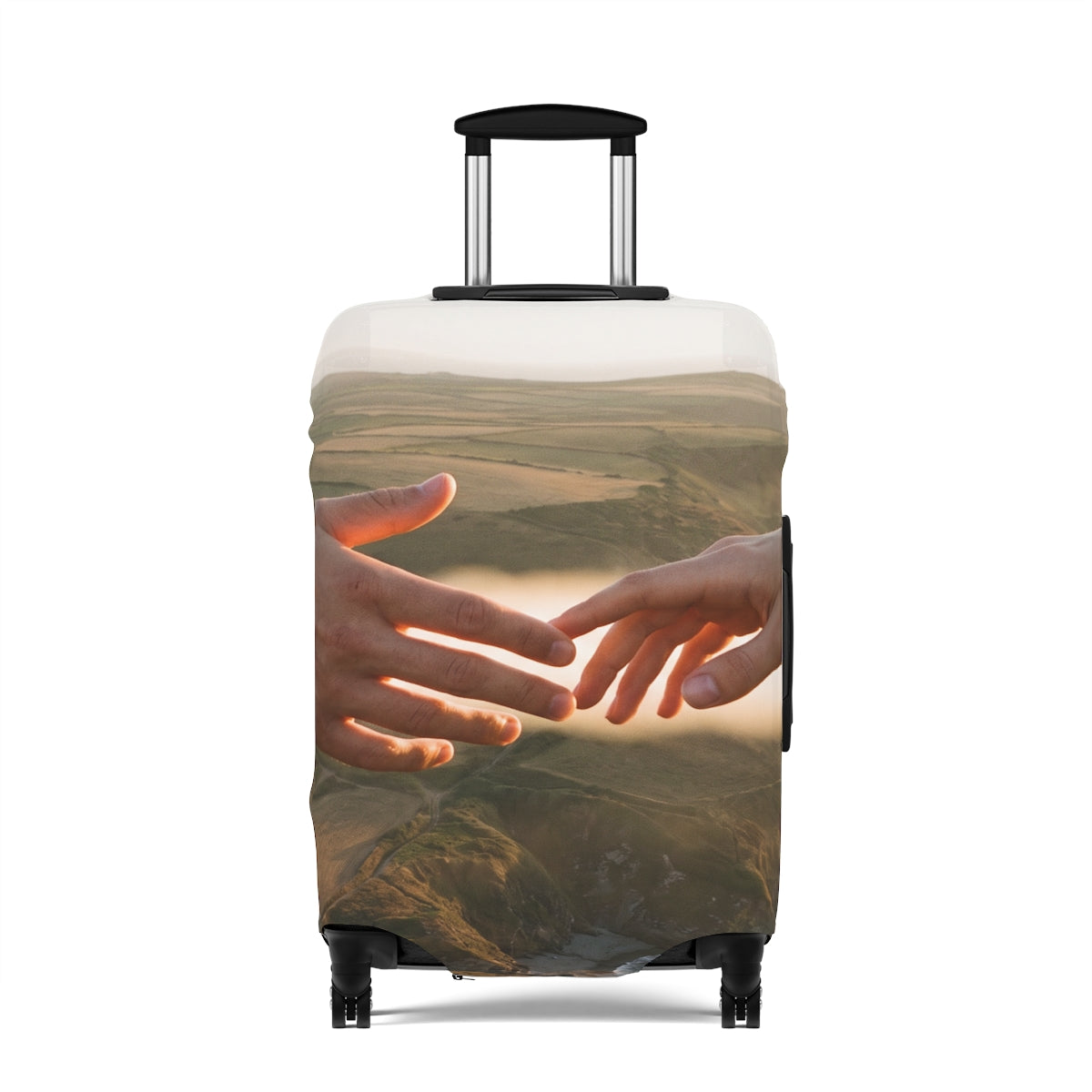 Luggage Cover - The Infinite Touch | Ethereal Coastal Art |...