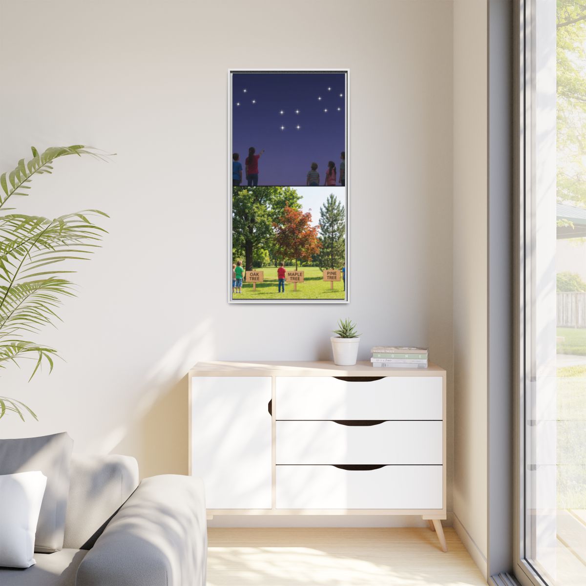 Matte Canvas, Framed - Stardust & Forest Discovery — White /...