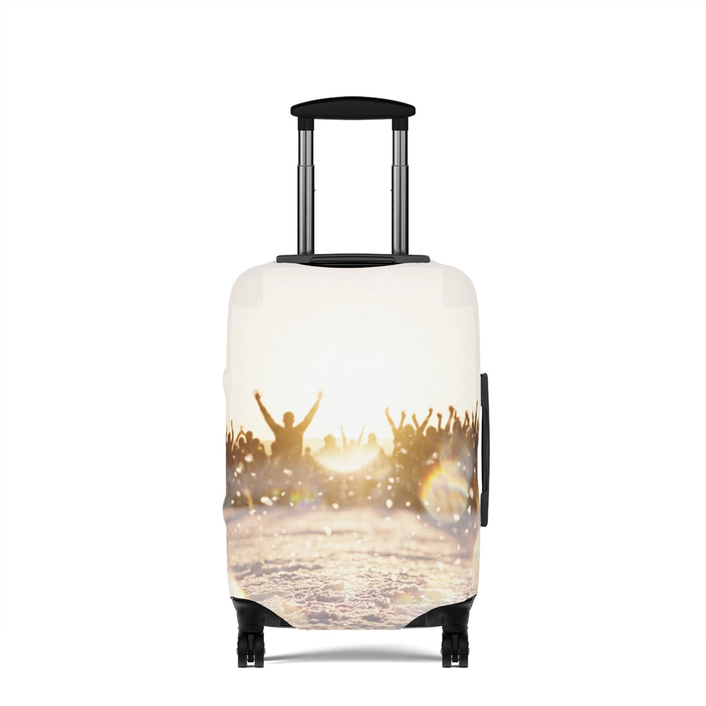 Luggage Cover with Golden Hour Celebration Art