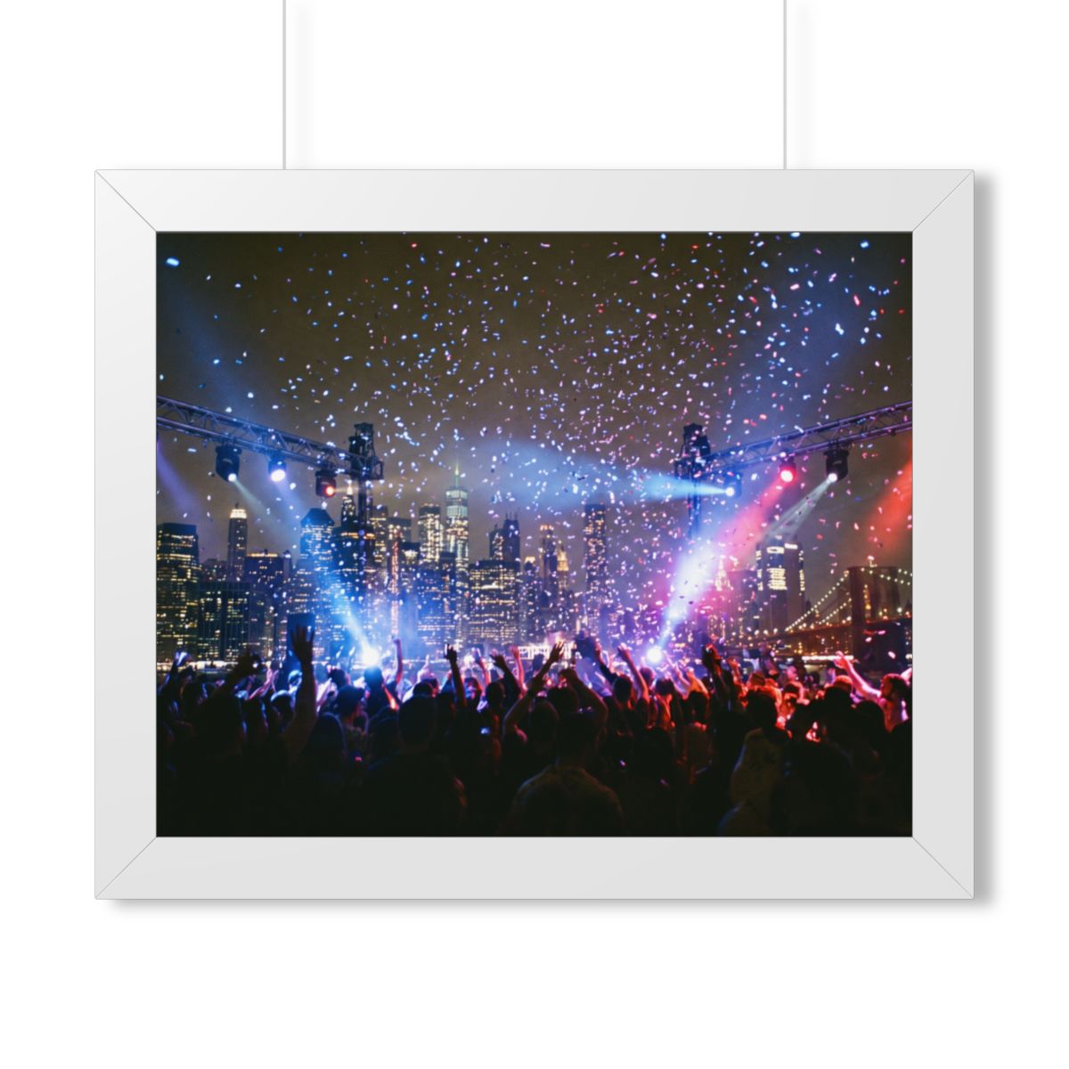 Framed Horizontal Poster - City Skyline Festival Euphoria......