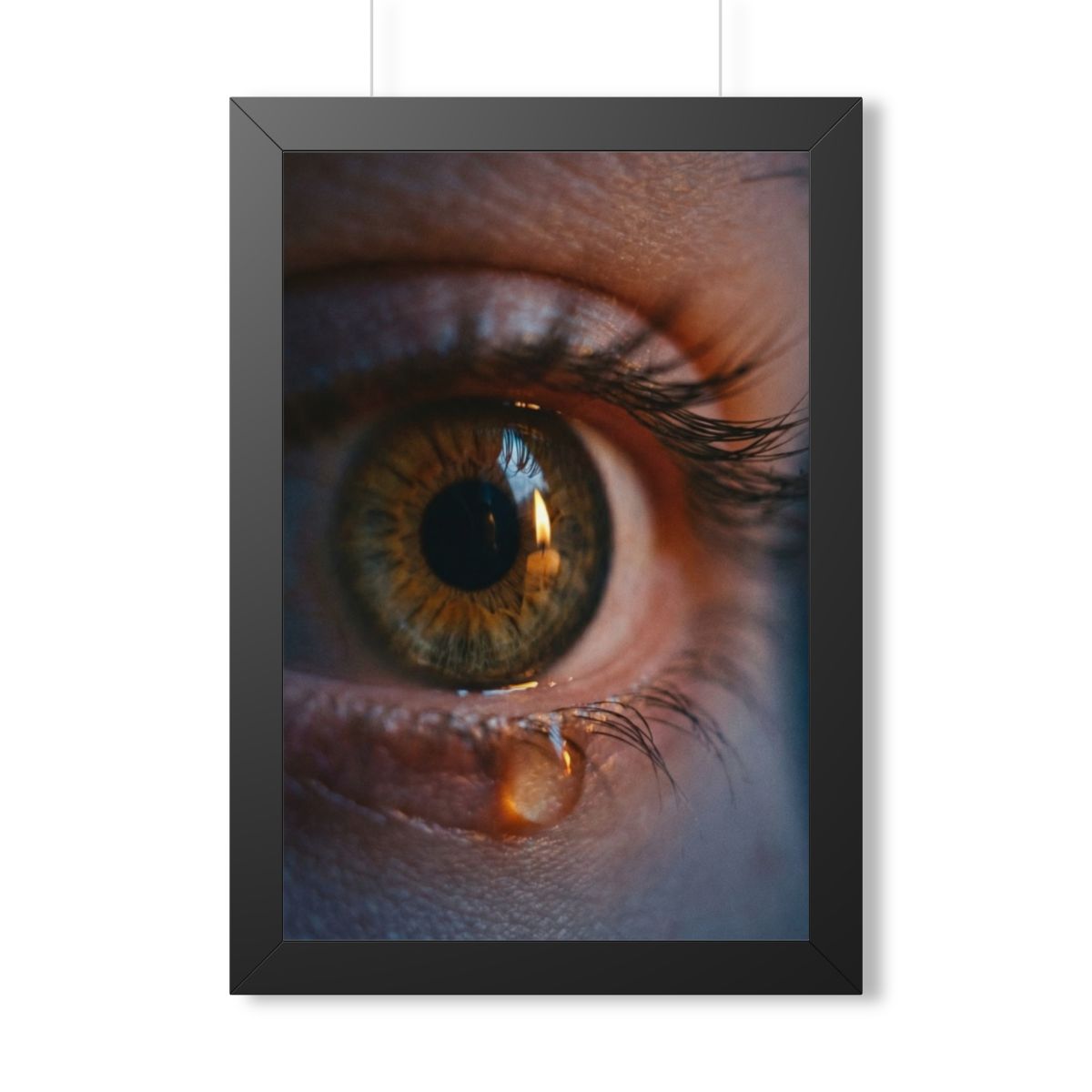Framed Vertical Poster - Amber Iris Reflection Fine Art... |...