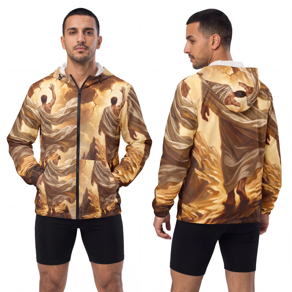 Men's Windbreaker Jacket Celestial Mountain Art