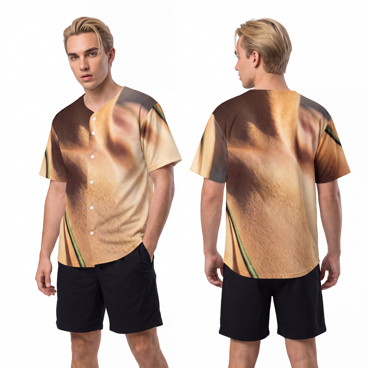 Men's Baseball Jersey - Golden Hour - Emerald Sunset active...