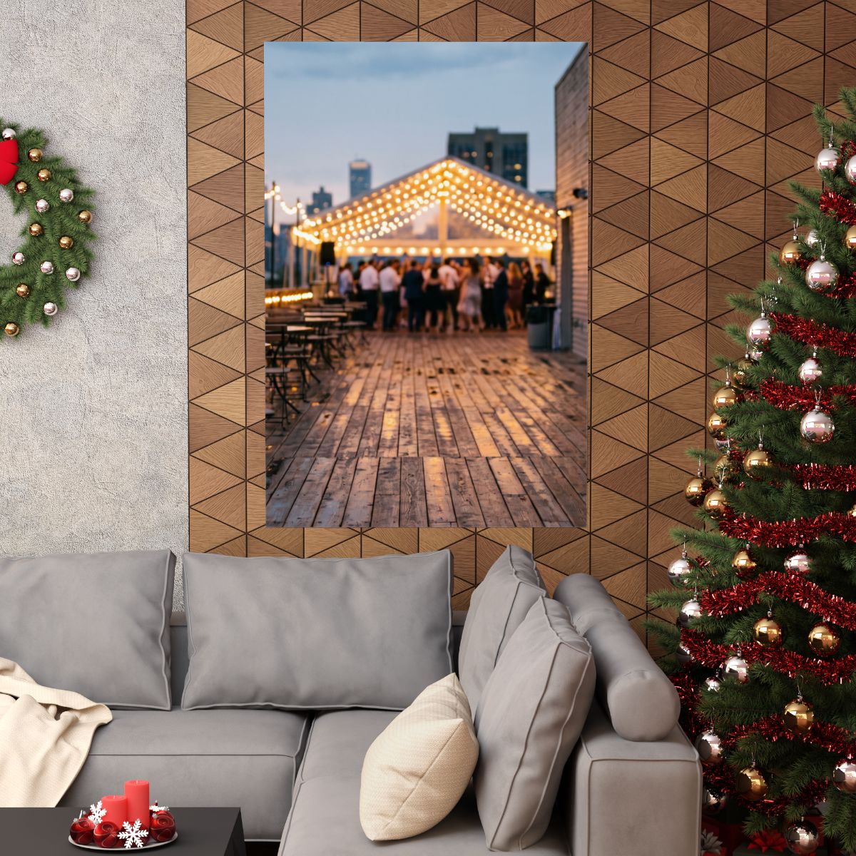 Matte Vertical Posters - Golden Hour Rooftop Art Print... |...