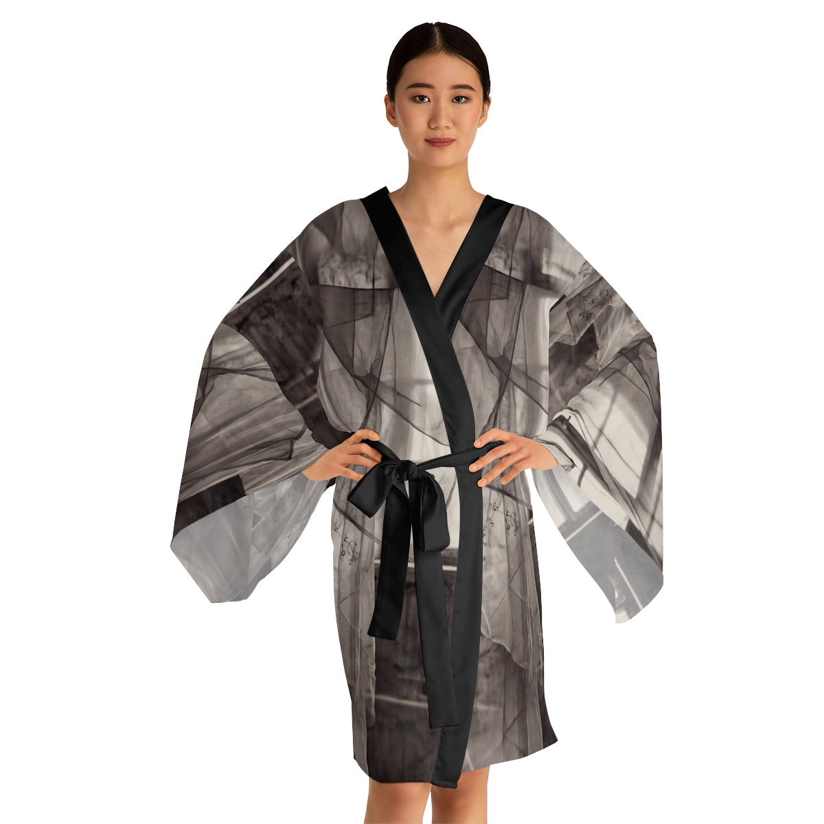 Long Sleeve Kimono Robe - Spectral Veils | Echovira Gallery