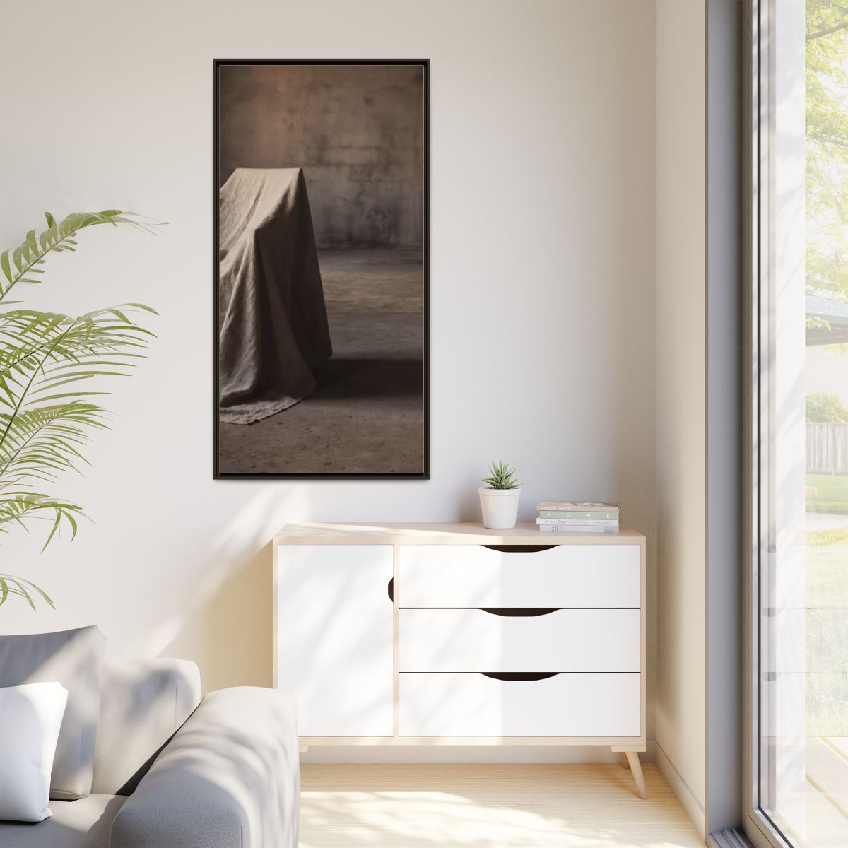 Matte Canvas, Framed - Draped Silence Still Life Art... |...