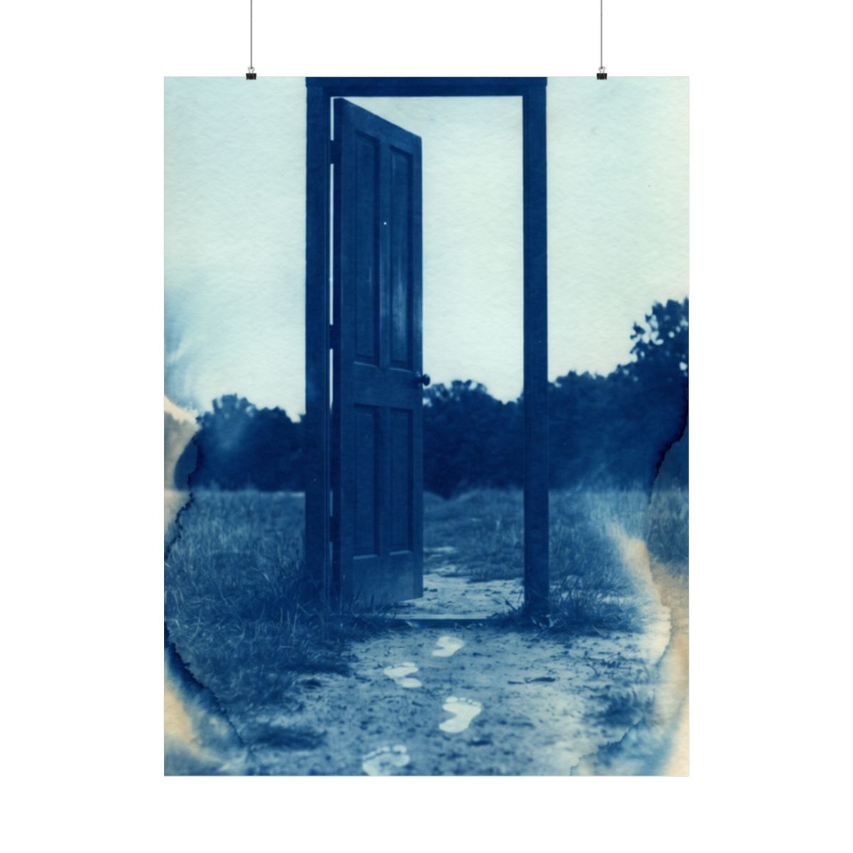 Matte Vertical Poster - Cyanotype Gate (8×10 & 36×54) |...