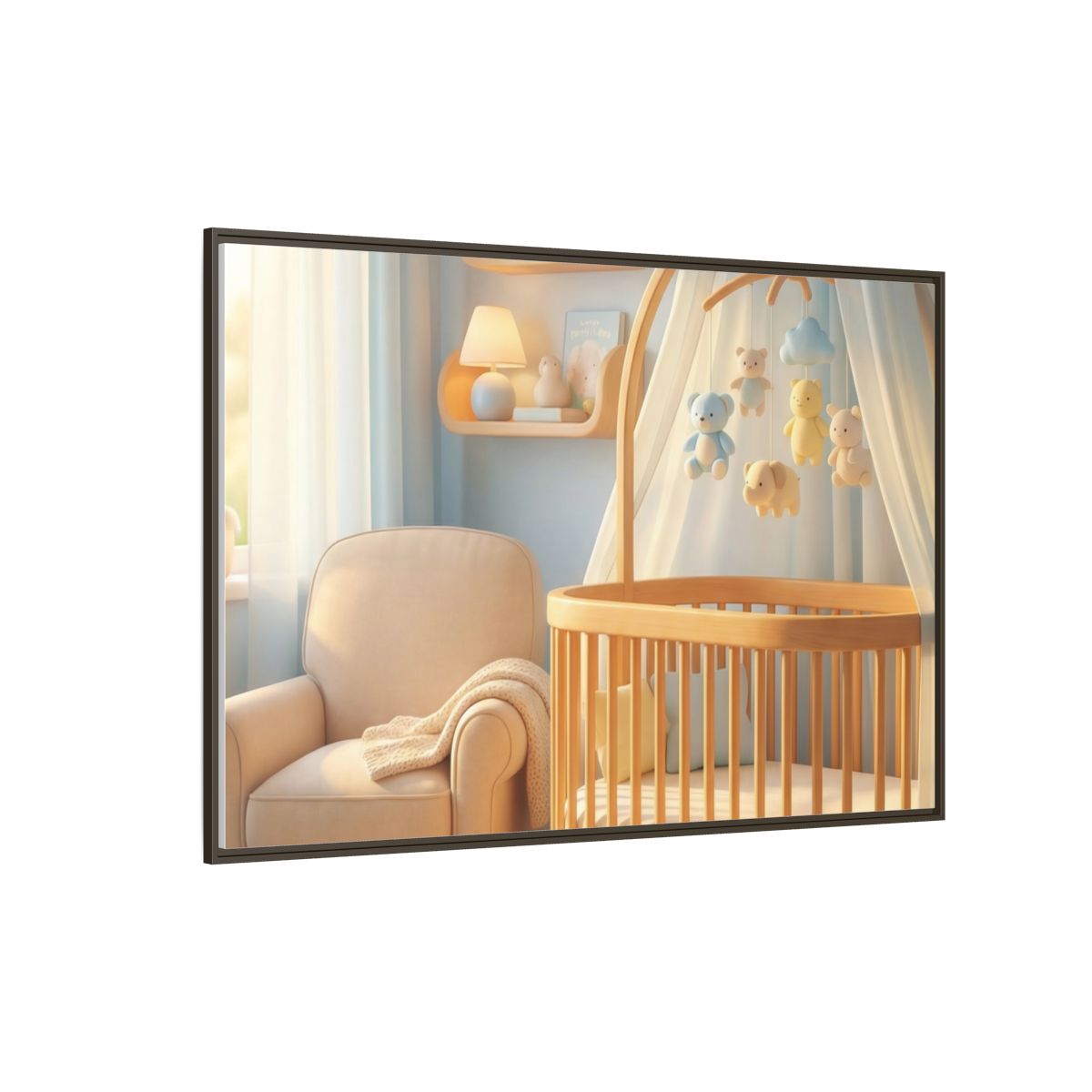 Matte Canvas, Framed - Dreamy Serene Nursery Art — Espresso / 1.25" (10×8, 12×9, 14×11, 16×12, 20×10, 18×12, 20×16, 24×16, 24×18, 36×12, 24×20, 32×16, 30×20, 30×24, 32×24, 48×16, 36×24, 48×24, 40×30, 60×20, 48×32, 60×30 & 60×40)