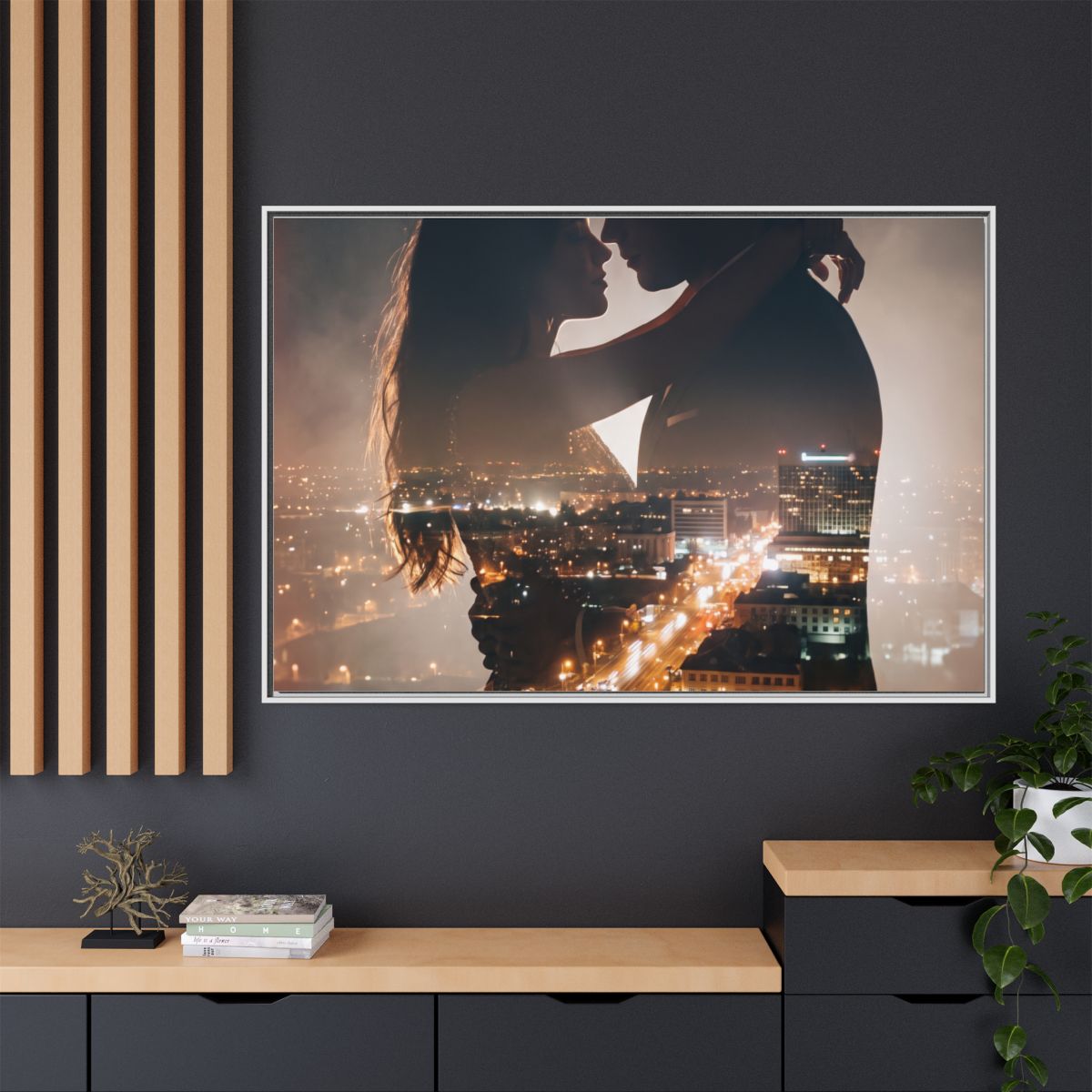 Framed Matte Canvas - Metropolitan Lovers Glow (10×8, 12×9...