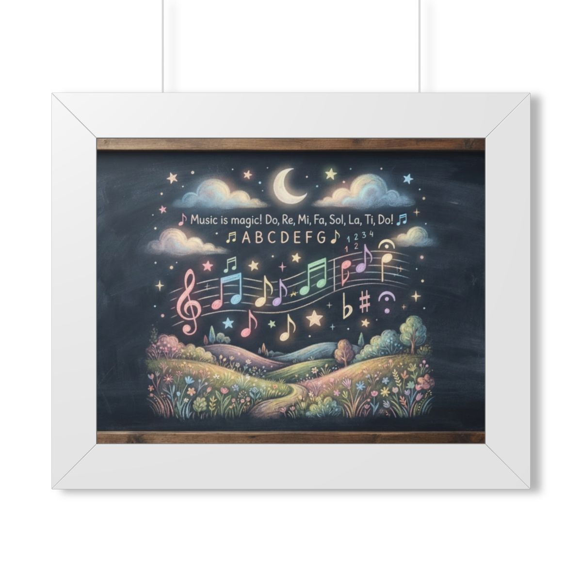 Framed Horizontal Poster - Melody Meadows — White (14×11......