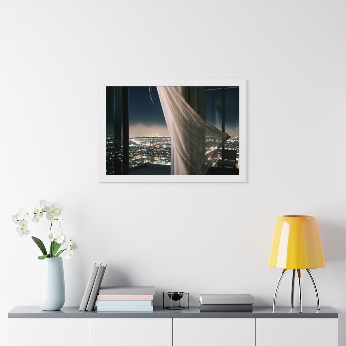 Framed Horizontal Poster - Skyline Serenity — White (14×11...