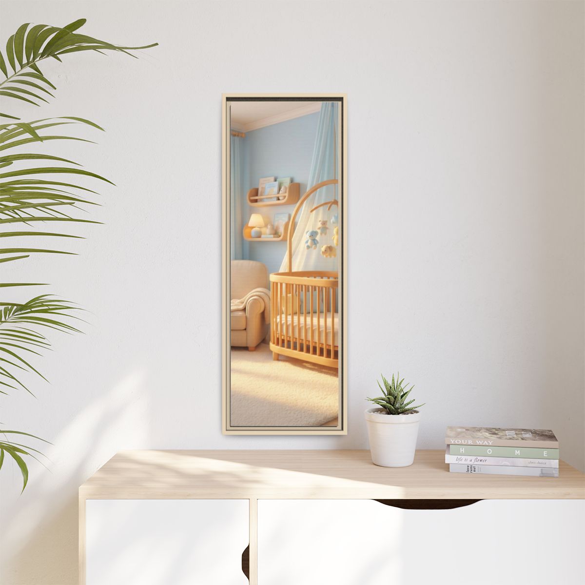 Matte Canvas, Framed - Dreamy Serene Nursery Art — Natural /...