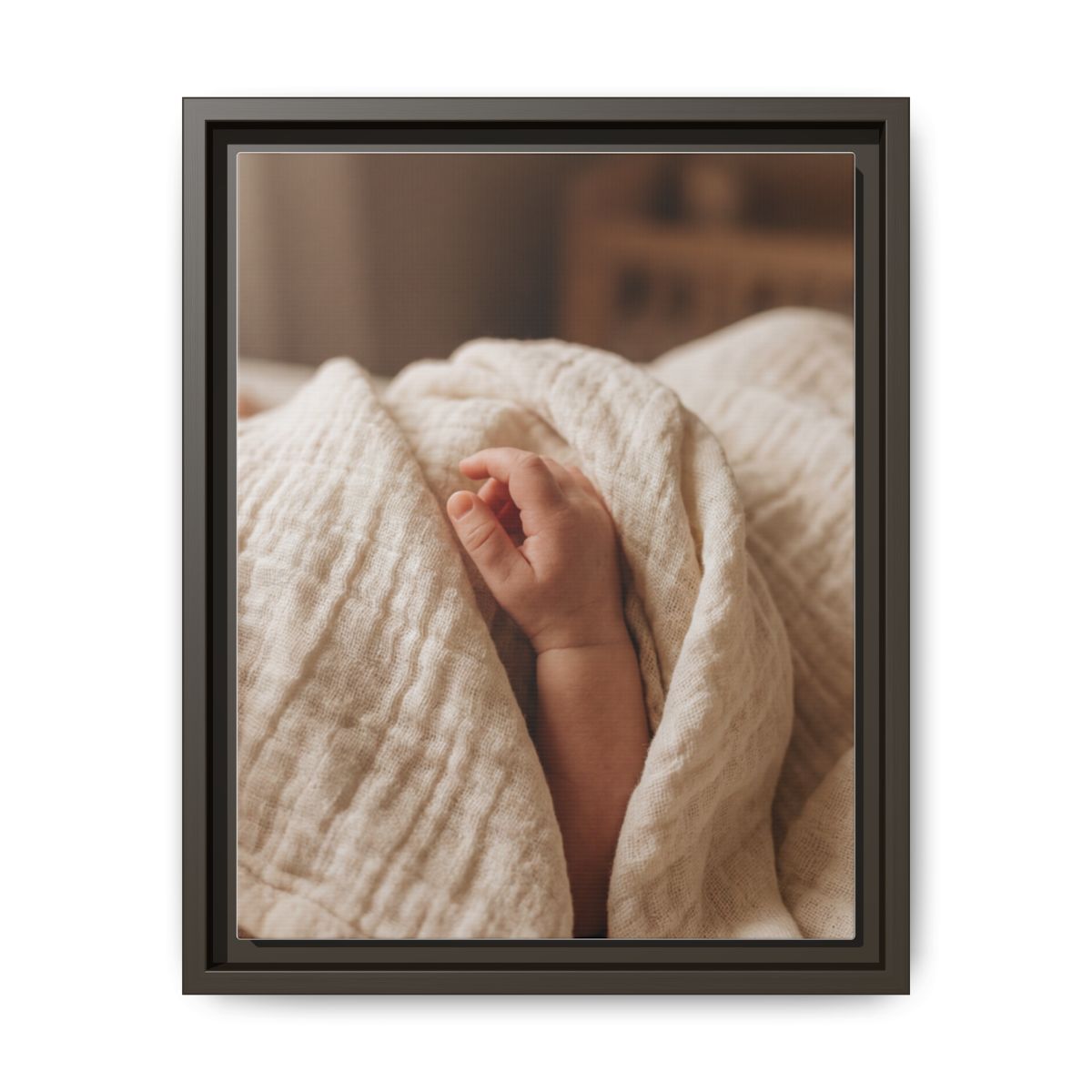 Framed Matte Canvas - Neutral Nursery — Espresso / 1.25"