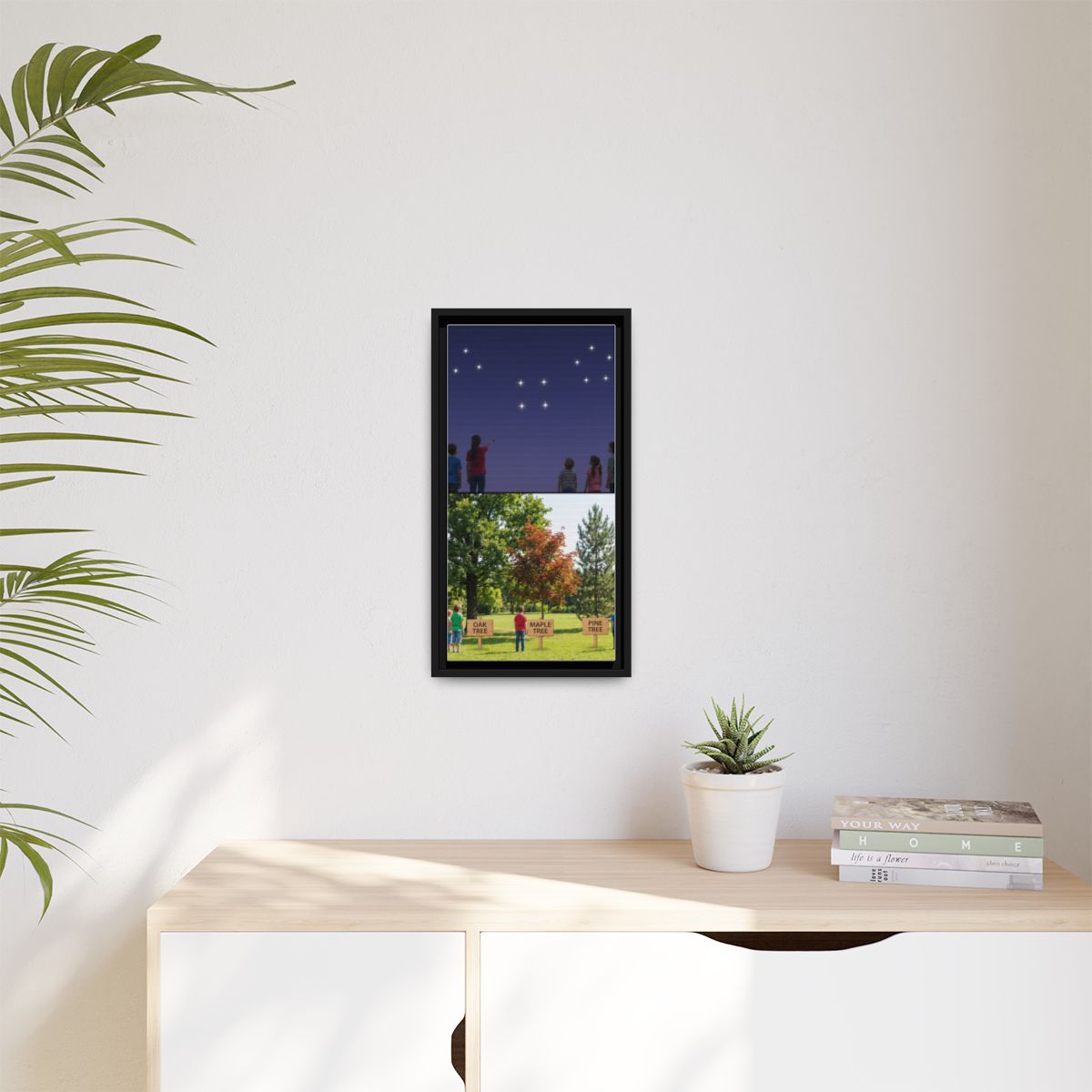 Matte Canvas, Framed - Stardust & Forest Discovery — Black /...