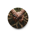 Acrylic Wall Clock Forest Roots Hands Art