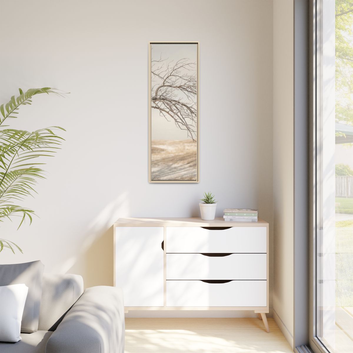 Matte Canvas, Framed - Winter Branch Solitude Landscape —......