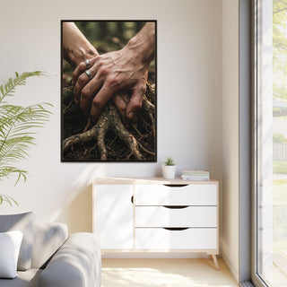 Portrait Matte Canvas, Espresso Frame - Deep Root Bond