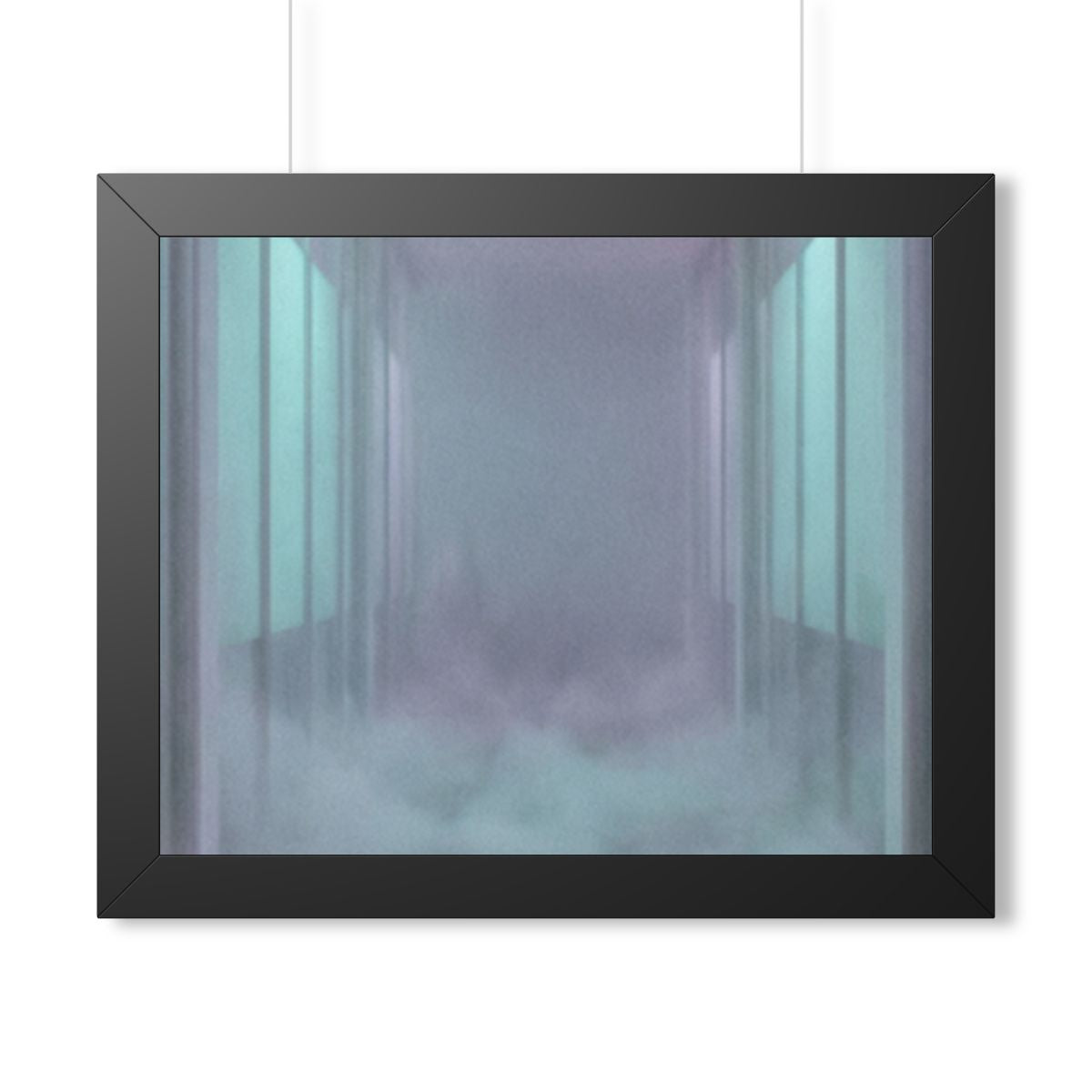 Framed Horizontal Poster - Liminal Corridor Fog Art Print —...