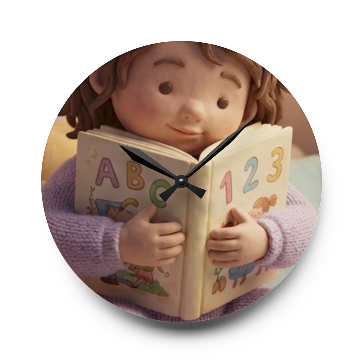 Acrylic Wall Clock - Bedtime Story Hour | Echovira Gallery