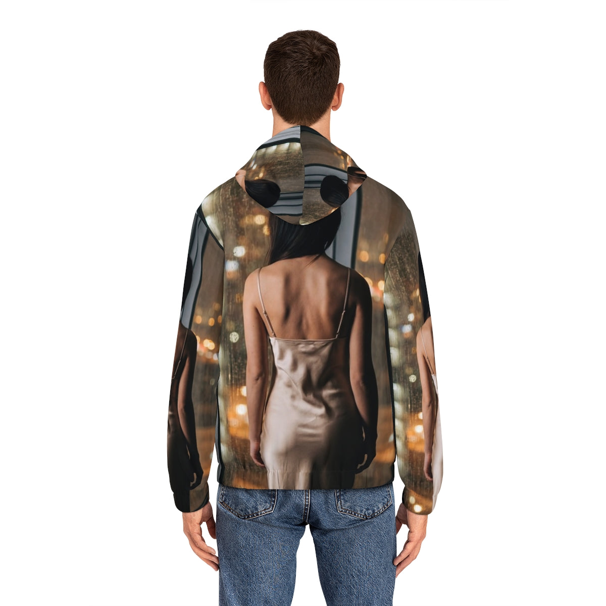 Men's Full-Zip Hoodie - Rainscape Silhouette | Echovira...