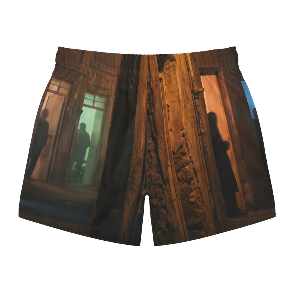 Swim Trunks - Shadowed Alleyway Mystery Art Print | Echovira...