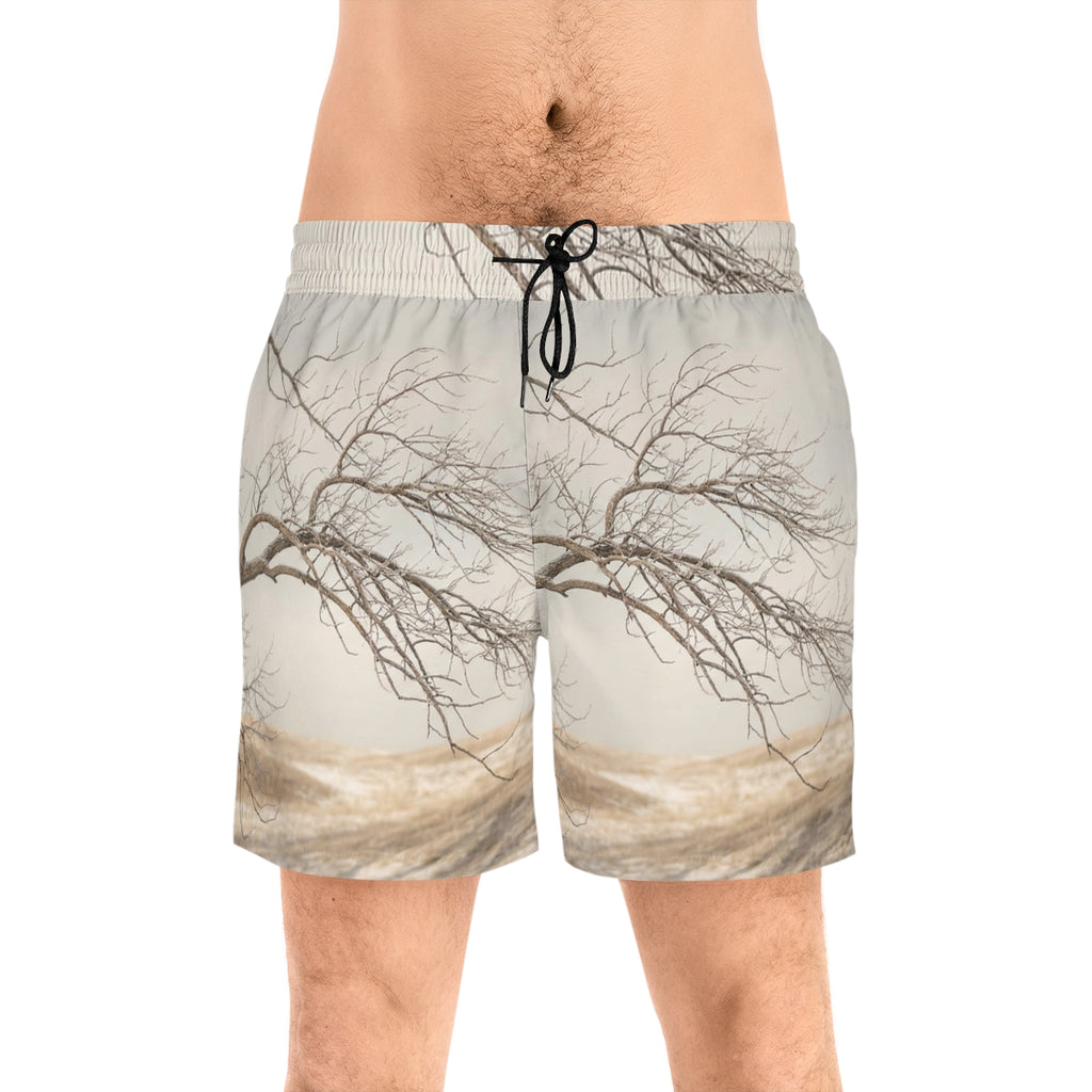 Men's Mid-Length Swim Shorts - Winter Branch Solitude... |...