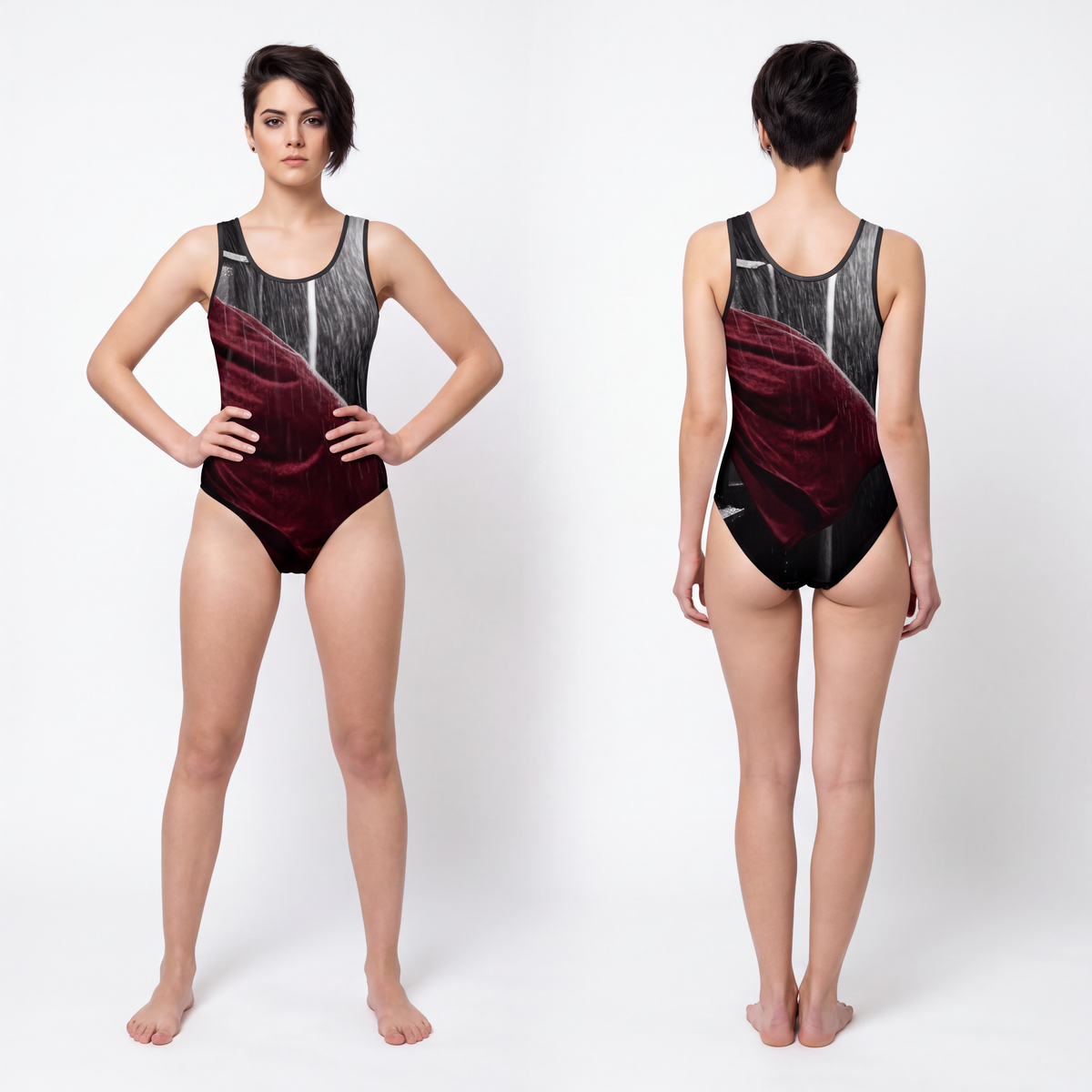 Women's One-Piece Swimsuit - Midnight Rain | Echovira...