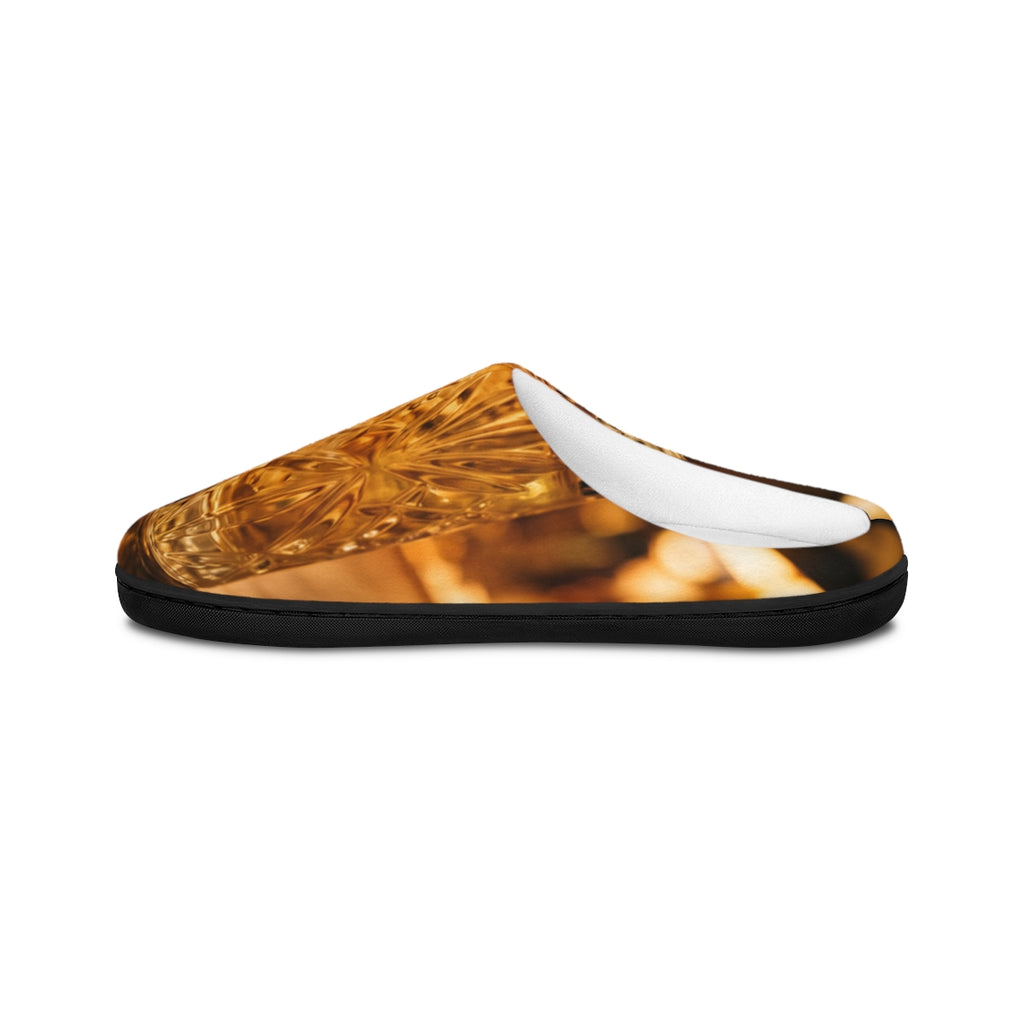 Women's Indoor Slippers - Moody Speakeasy Whiskey Glow Art |...