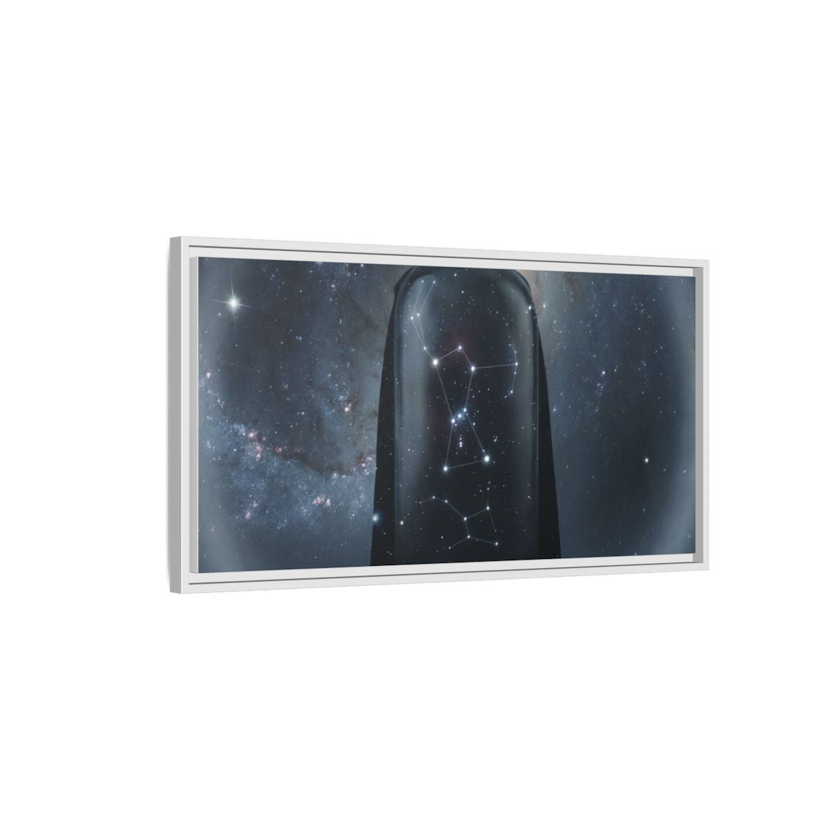 Framed Matte Canvas - Cosmic Sentinel — White / 1.25" (10×8, 12×9, 14×11, 16×12, 20×10, 18×12, 20×16, 24×16, 24×18, 36×12, 24×20, 32×16, 30×20, 30×24, 32×24, 48×16, 36×24, 48×24, 40×30, 60×20, 48×32, 60×30 & 60×40)