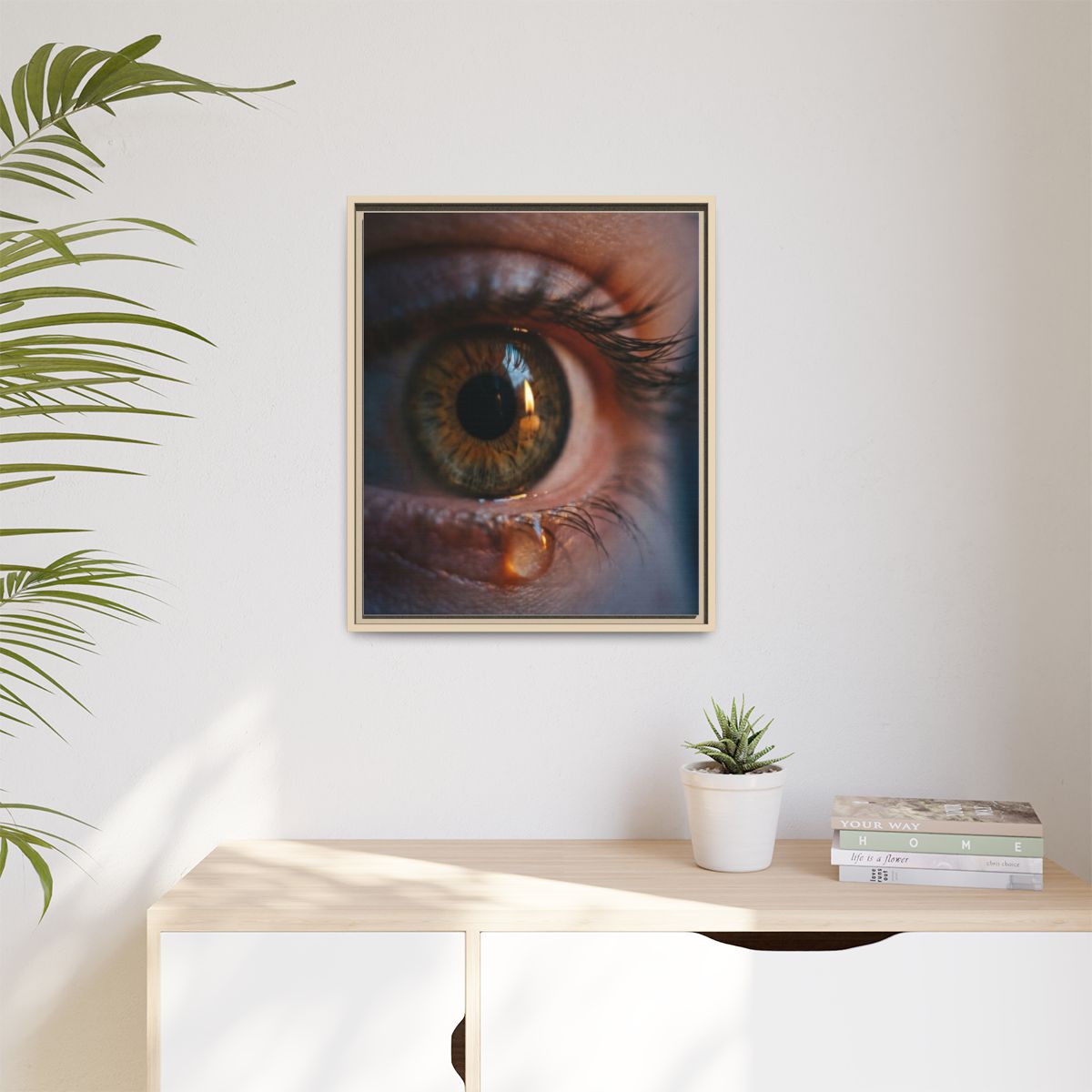Matte Canvas, Framed - Amber Iris Reflection Fine Art Print...