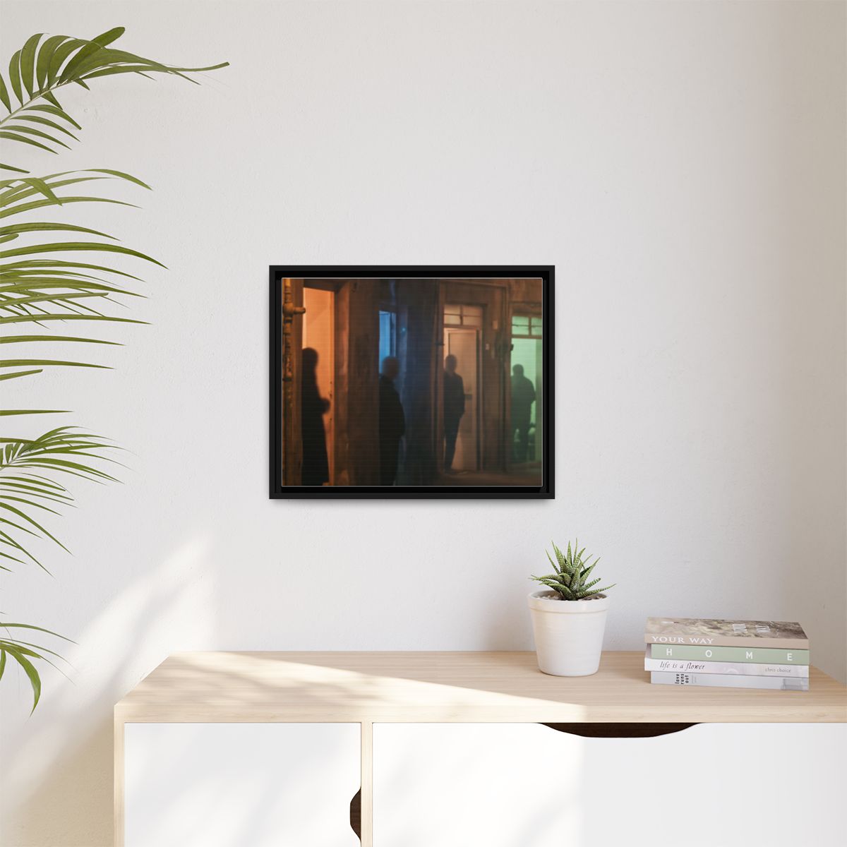 Matte Canvas, Framed - Shadowed Alleyway Mystery Art Print...