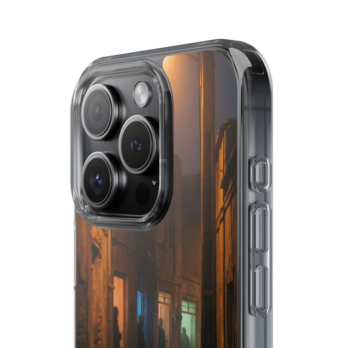 Clear Impact-Resistant Case - Night Alley iPhone Glow |...
