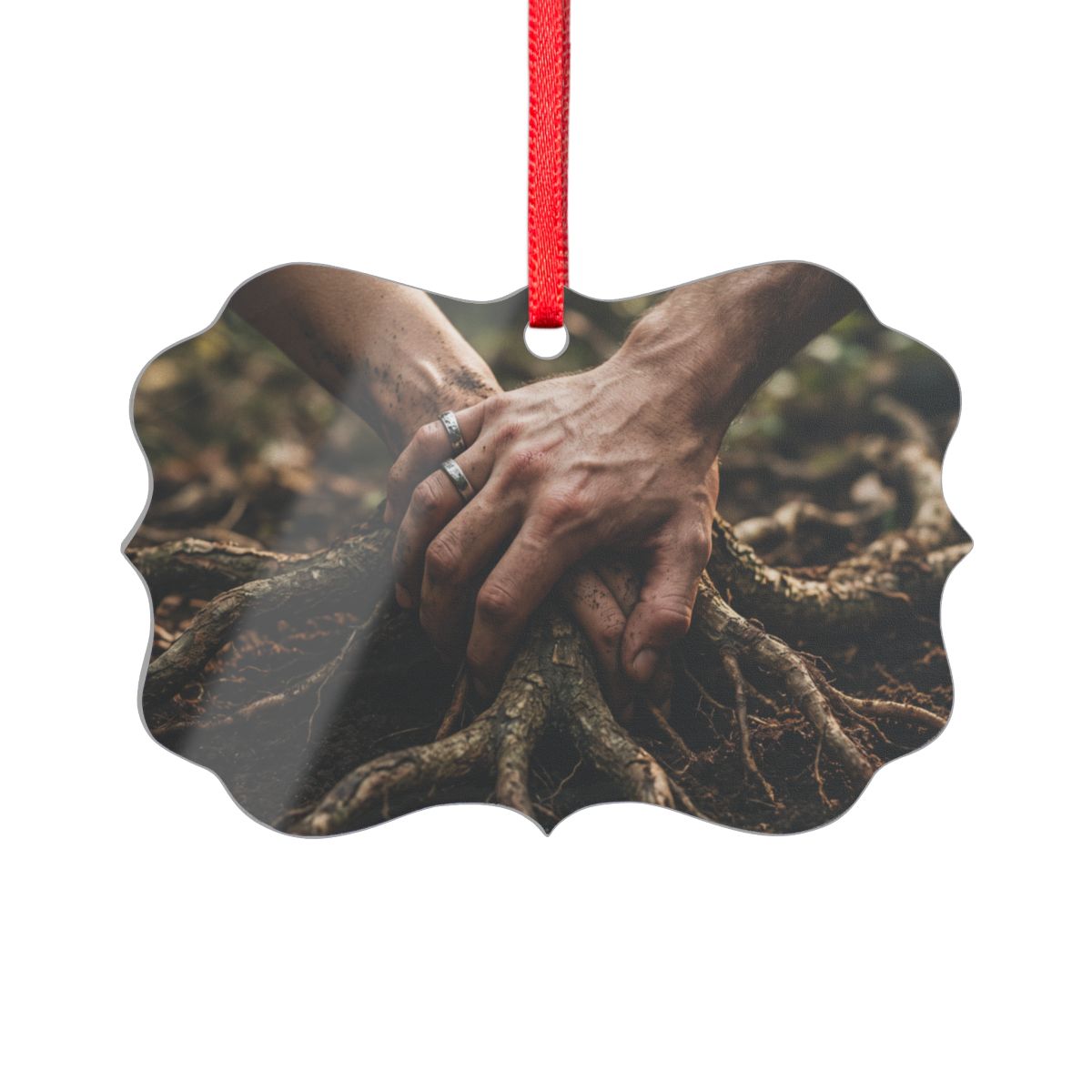 Acrylic Ornament with Forest Hands and Roots