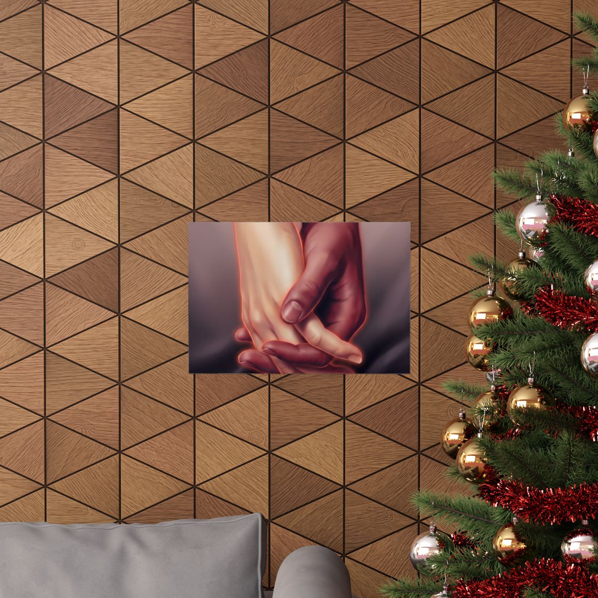 Matte Horizontal Posters - Ethereal Connection Holding Hands...