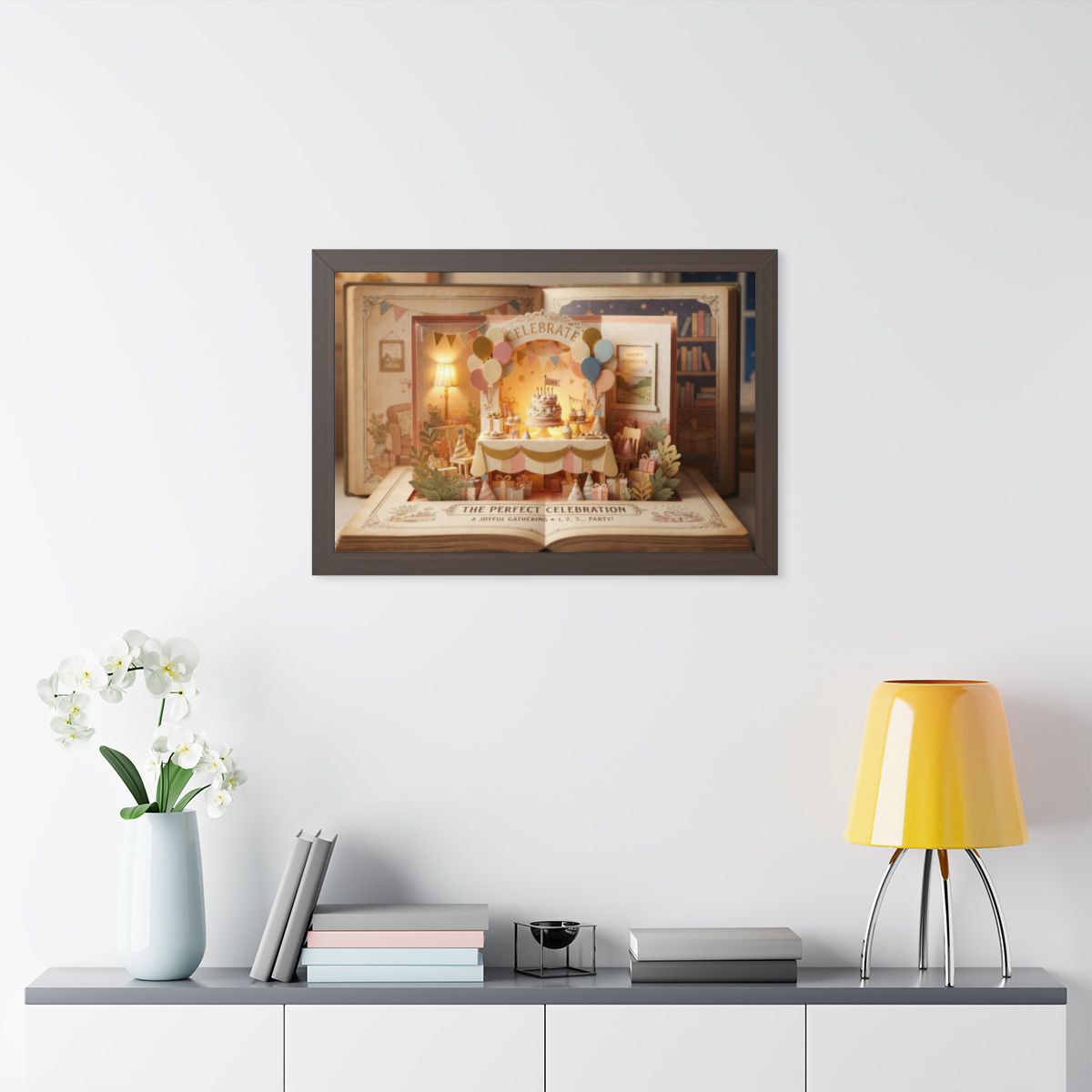Framed Horizontal Poster - Storybook World — Walnut (14×11...