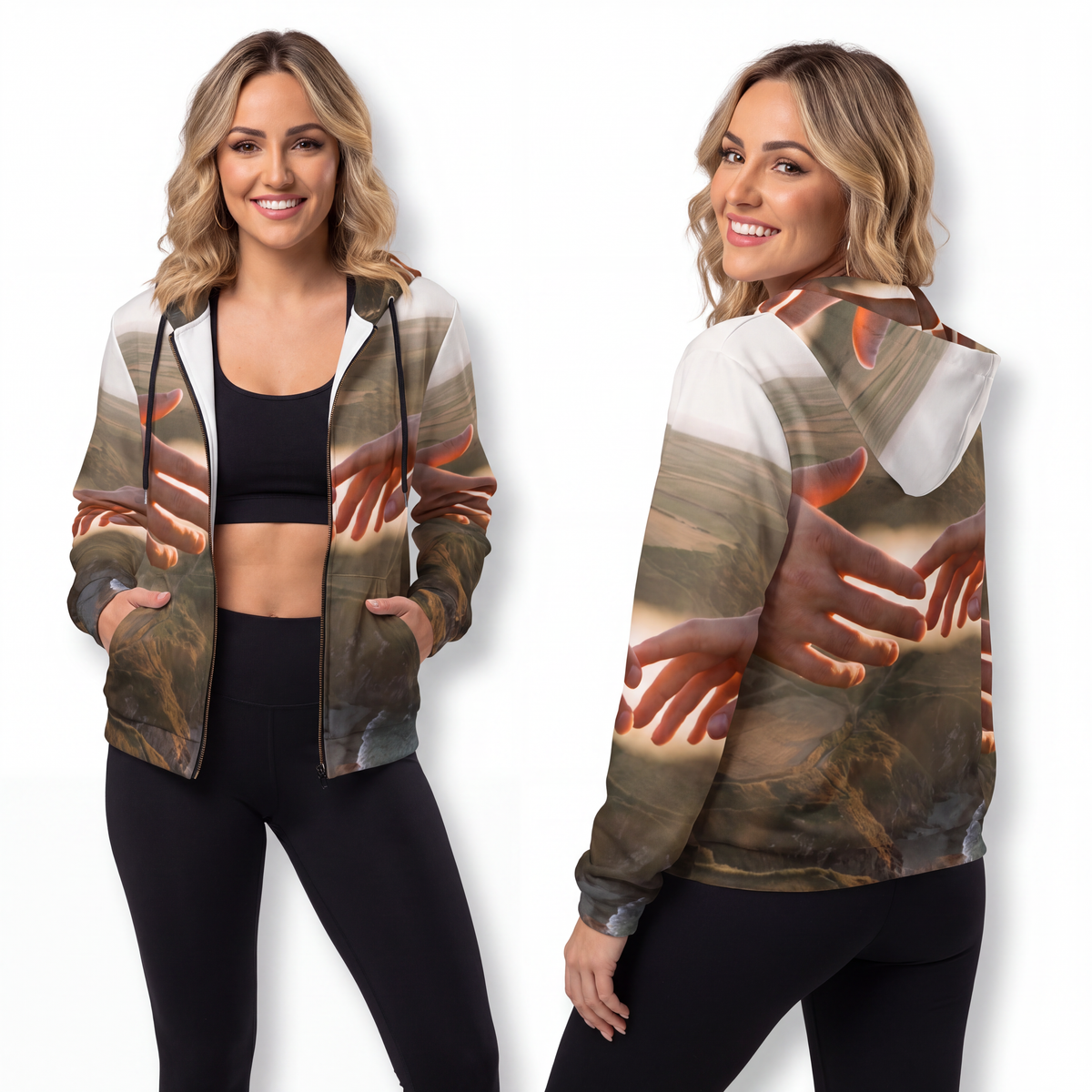 Women's Full-Zip Hoodie - The Infinite Touch | Ethereal... |...
