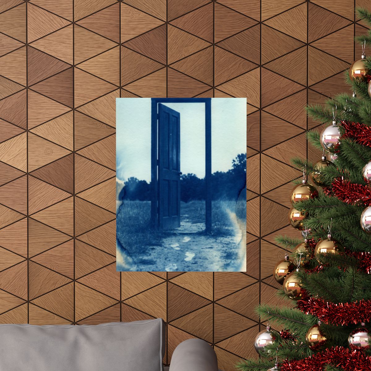 Matte Vertical Poster - Cyanotype Gate (8×10 & 36×54) |...
