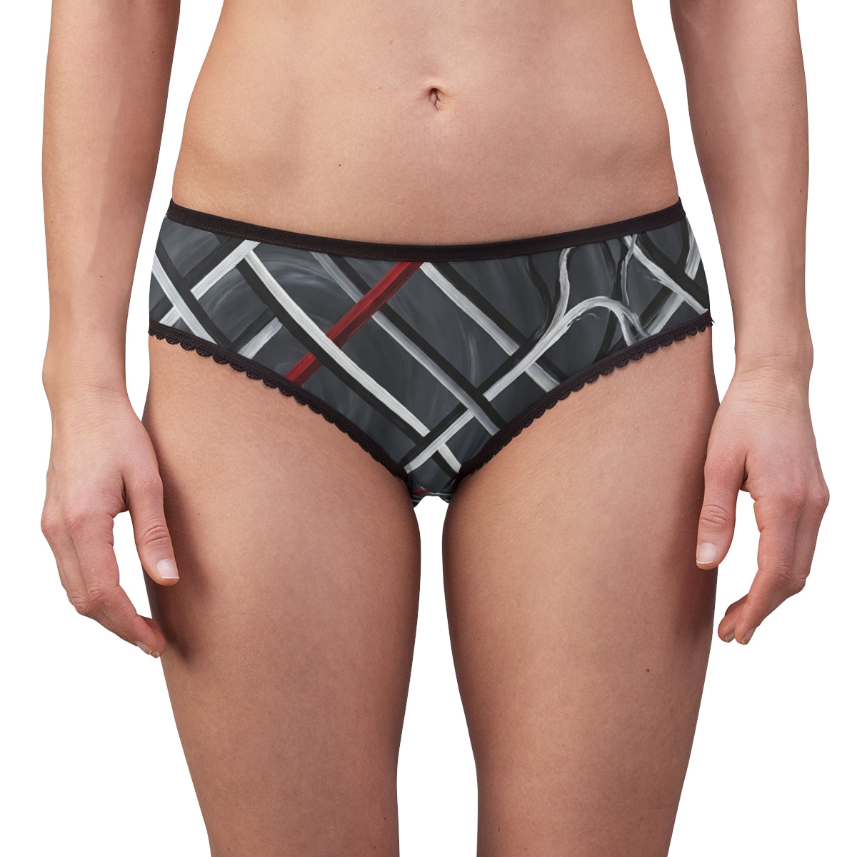 Women's Briefs - Geometric Grid Luxe | Echovira Gallery