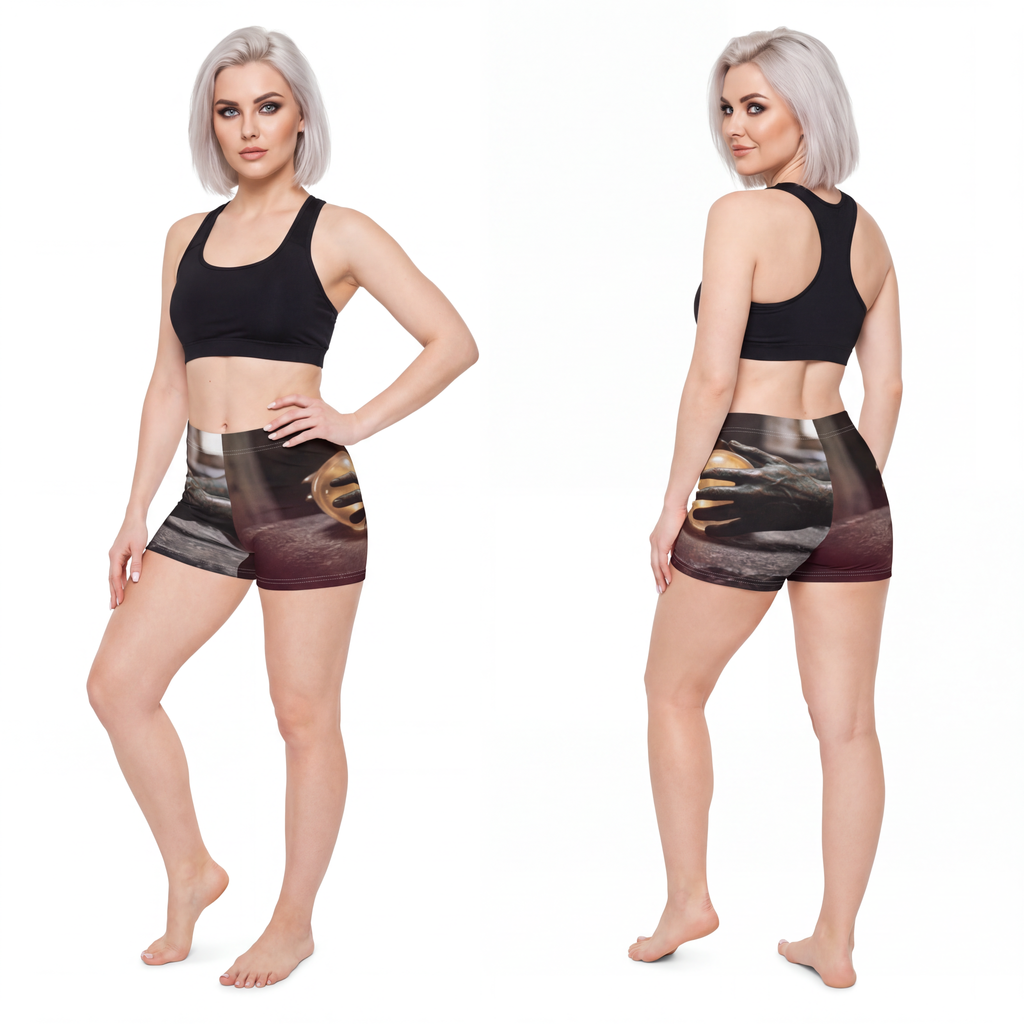 Women's Shorts - Scrying Bronze Hands | Echovira Gallery