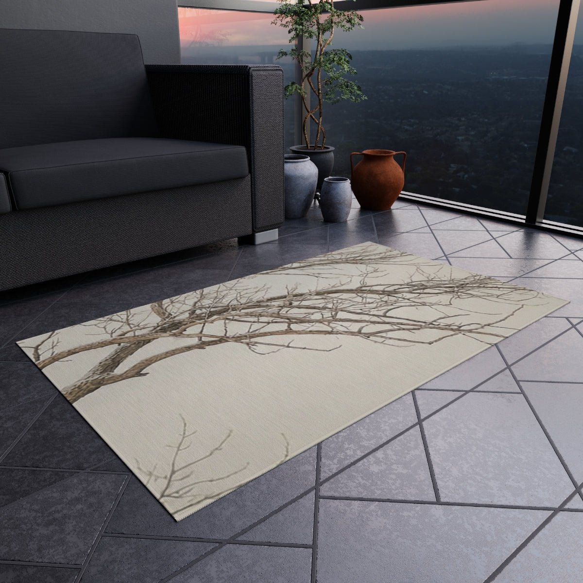 Outdoor Rug - Winter Branches Entry Mat | Echovira Gallery